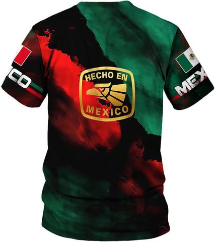 Mostefy Personalized Name Mexican Shirts 3D Customized Mexico Shirt US Flag, Mexican Shirts for Women Unisex