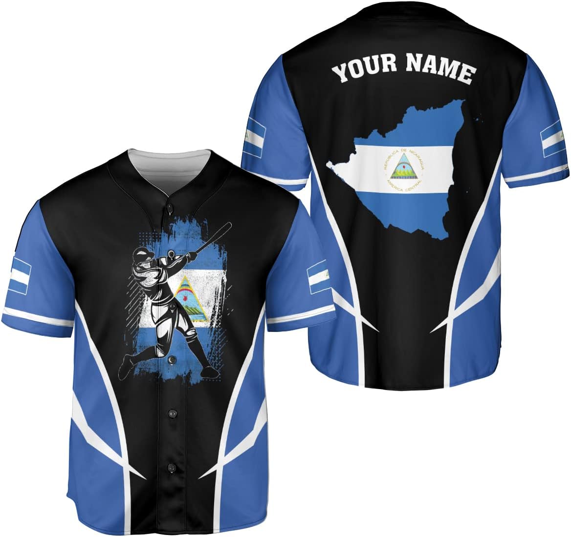 Personalized Nicaragua Baseball Jersey, Custom Nicaragua Baseball Jersey for Men & Women, Nicaraguan Camisas Shirt