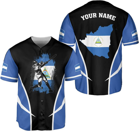 Personalized Nicaragua Baseball Jersey, Custom Nicaragua Baseball Jersey for Men & Women, Nicaraguan Camisas Shirt