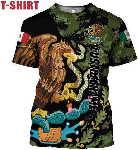 Personalized Eagle Mexico Tshirt, Shirt De Mexico Flag, Gifts for Men Mexico, Mexican T-Shirts for Men Women S_5XL