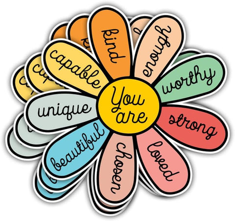 3Pcs You are Unique Enough Worthy Loved Bible Verse Jesus Christian Inspirational Quote You are Beautiful Worthy You are Enough Stickers Motivational Decal for Laptop Bottle Phone Car Hard Hat 3"