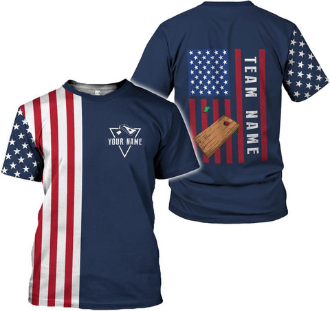 Personalized Cornhole Shirts 3D Over Print for Men & Women, Funny Cornhole Player Toss Sports T-Shirt for Team (CH 1)