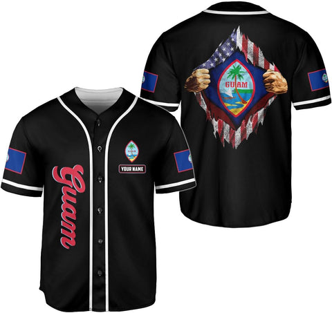 Parvii Personalized Guam Baseball Jersey Shirt, Guam Jersey, Guahan Flag Jersey, Guam Islander Pride Jersey for Men & Women