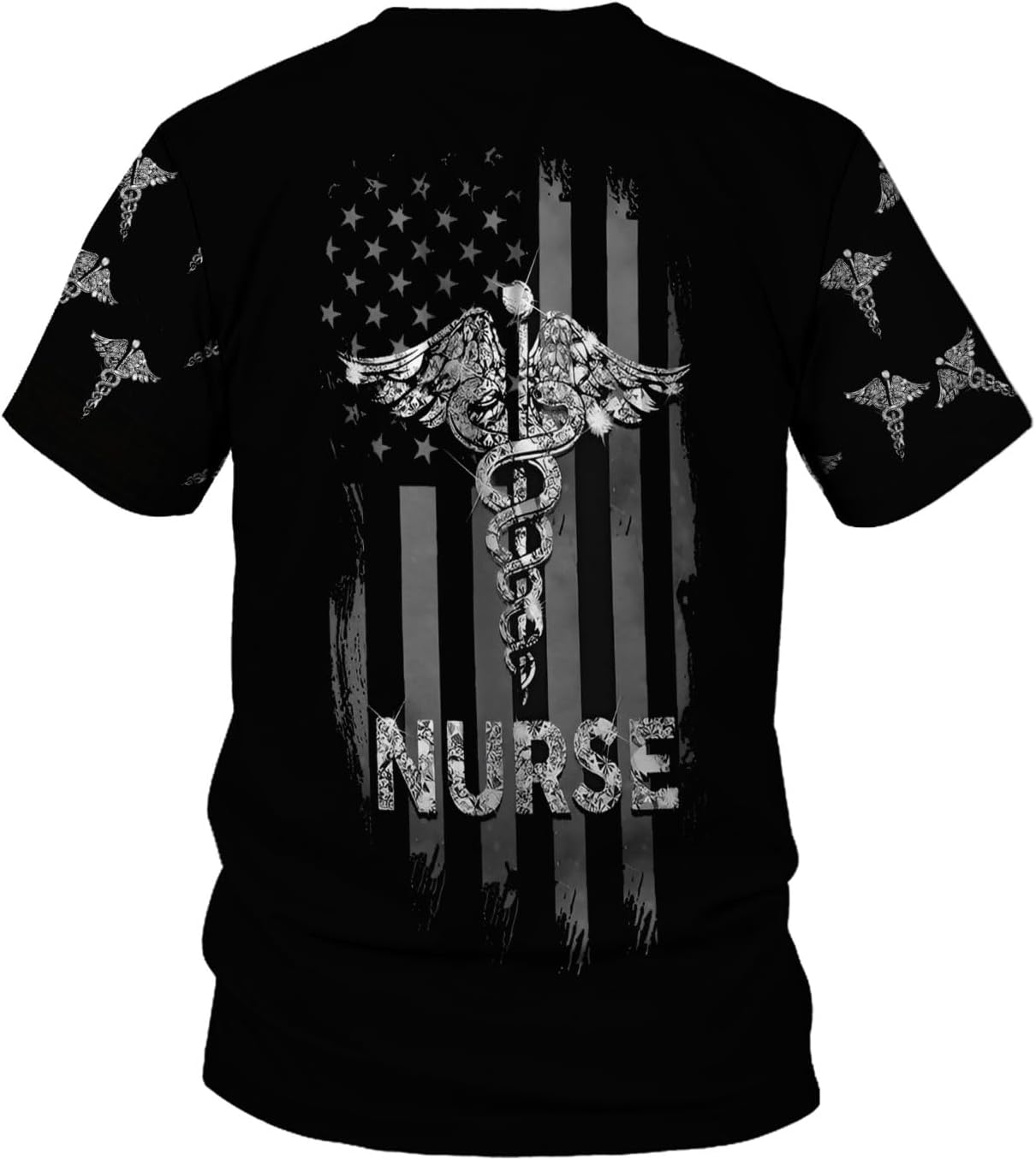 Woseprints Personalized Name 3D Nurse Shirts, Emergency Nurse T-Shirt Gifts