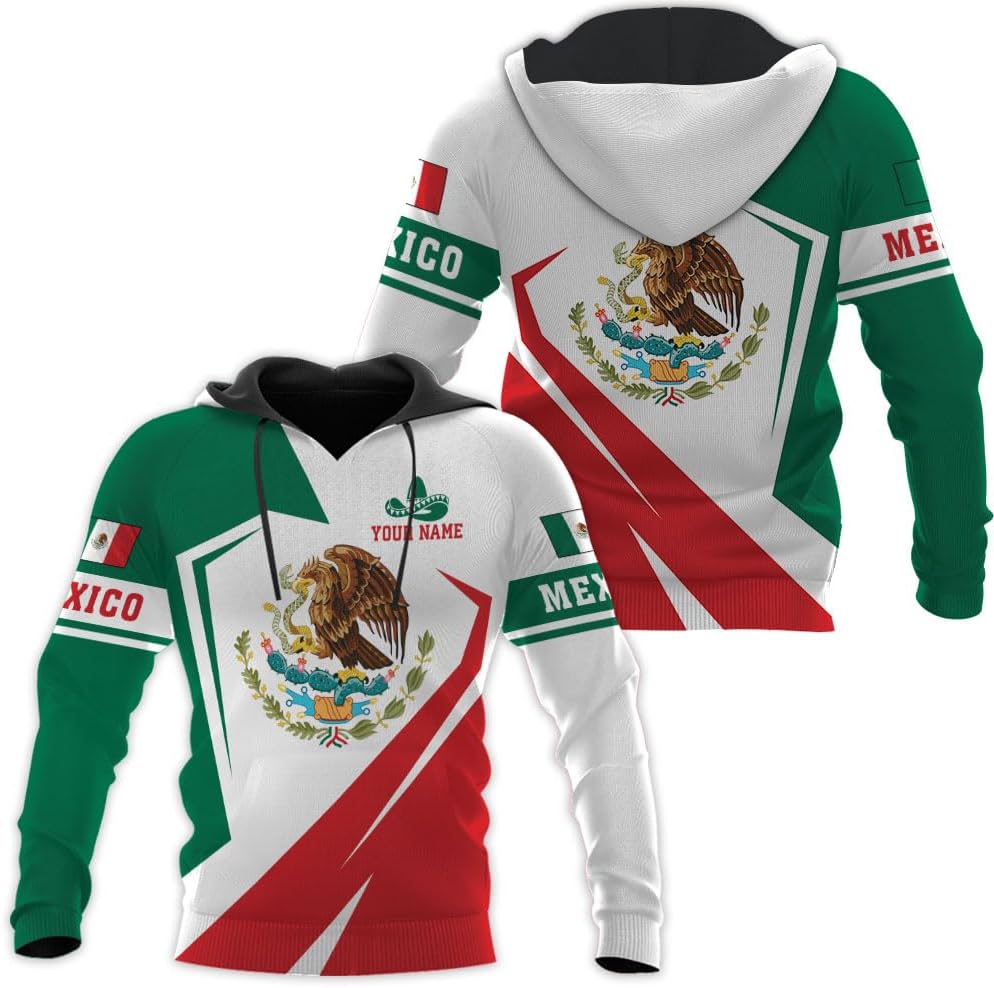 RoyalBro Personalized Mexico Shirts, Camisas De Mexico, Mexico Shirts for Men, Mexican Flag Jersey Shirt Mexico 3D Shirt