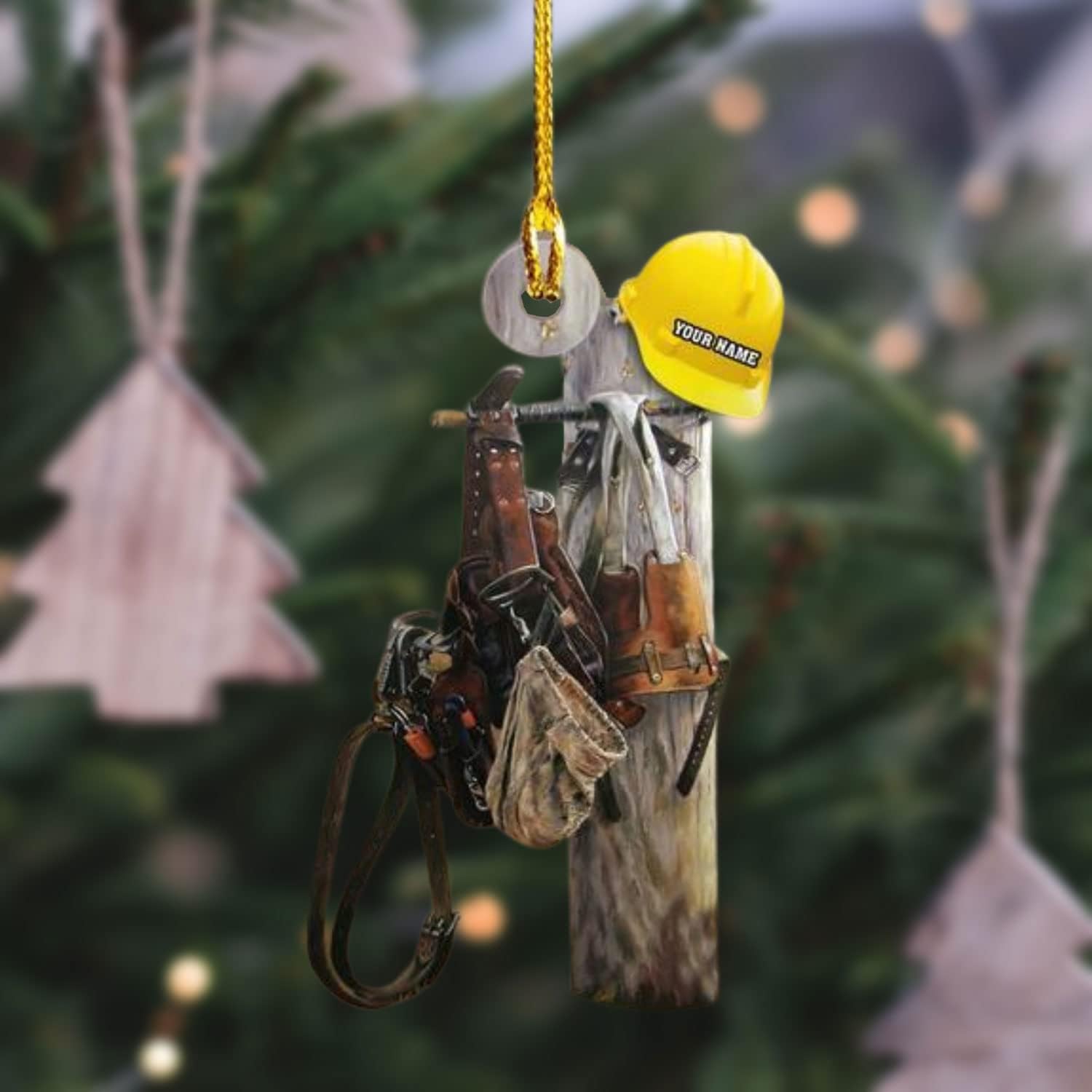 HomeDesign Personalized Lineman Ornament Custom Lineman Ornaments Line Man Christmas Ornaments Gifts for Lineman Ornament Lineman Christmas Hanging Ornament Lineman Gift (Style 5)