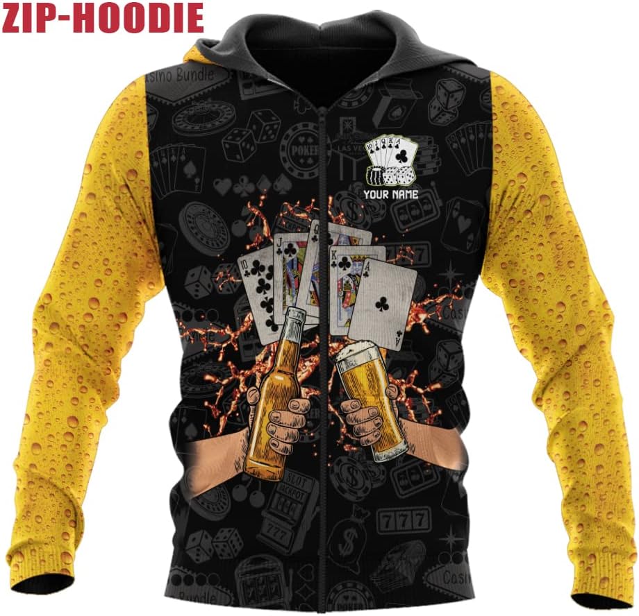 Personalized Poker Shirt, Poker Player Shirt, Funny Casino Poker Pattern 3D Over Print, Unisex Poker Tshirt Men Women