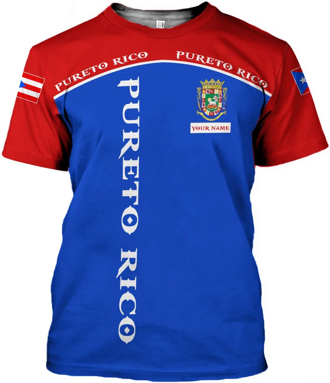Personalized Name Puerto Rico T-Shirt 3D, Customized Puerto Rico Shirt for Men Women, Puerto Rico Flag T Shirt