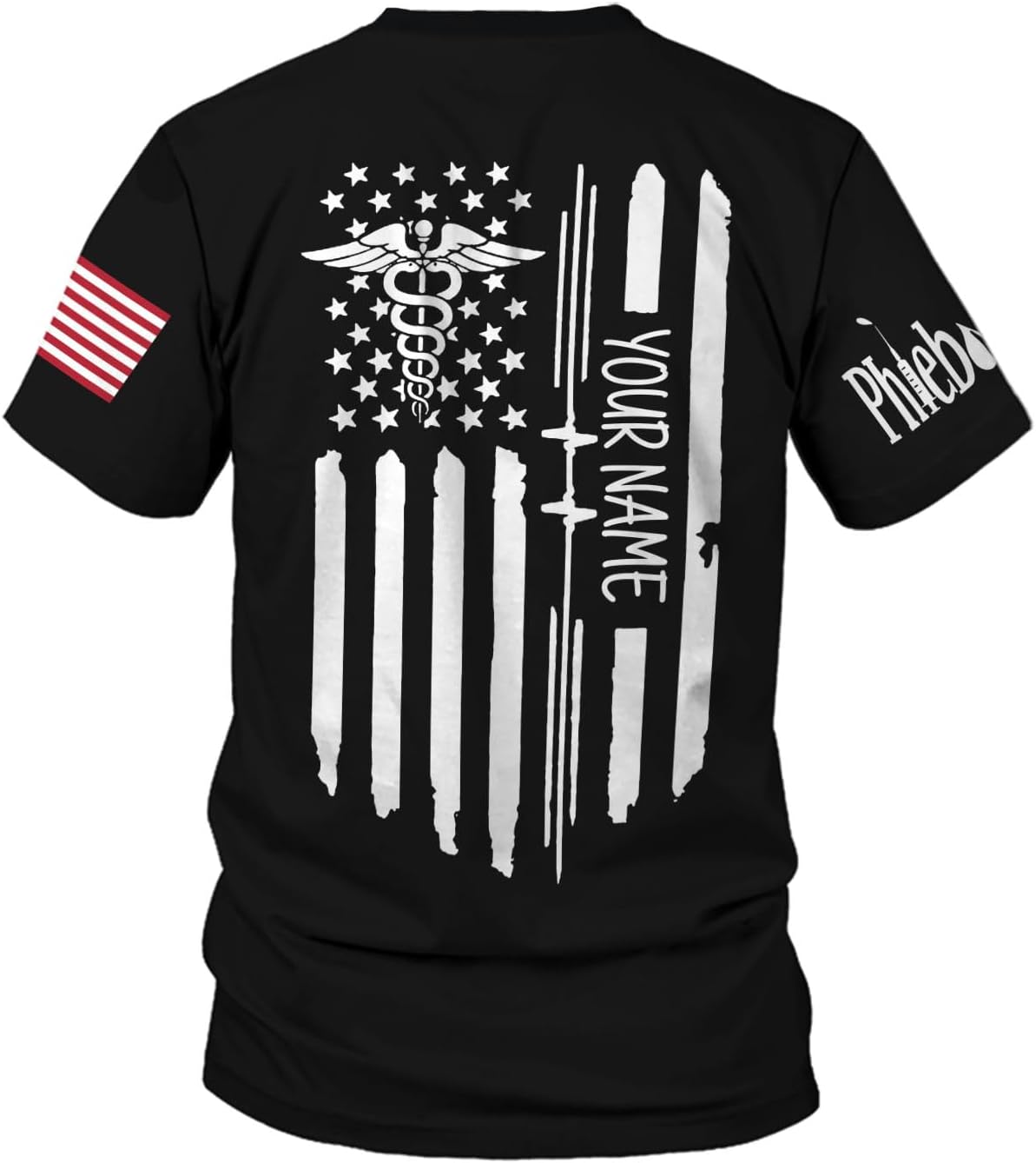MoonArt Personalized Name Phlebotomist Shirt Gifts USA Phlebotomy Graduation Syringe Hospital Tech Nursing Emergency Shirts