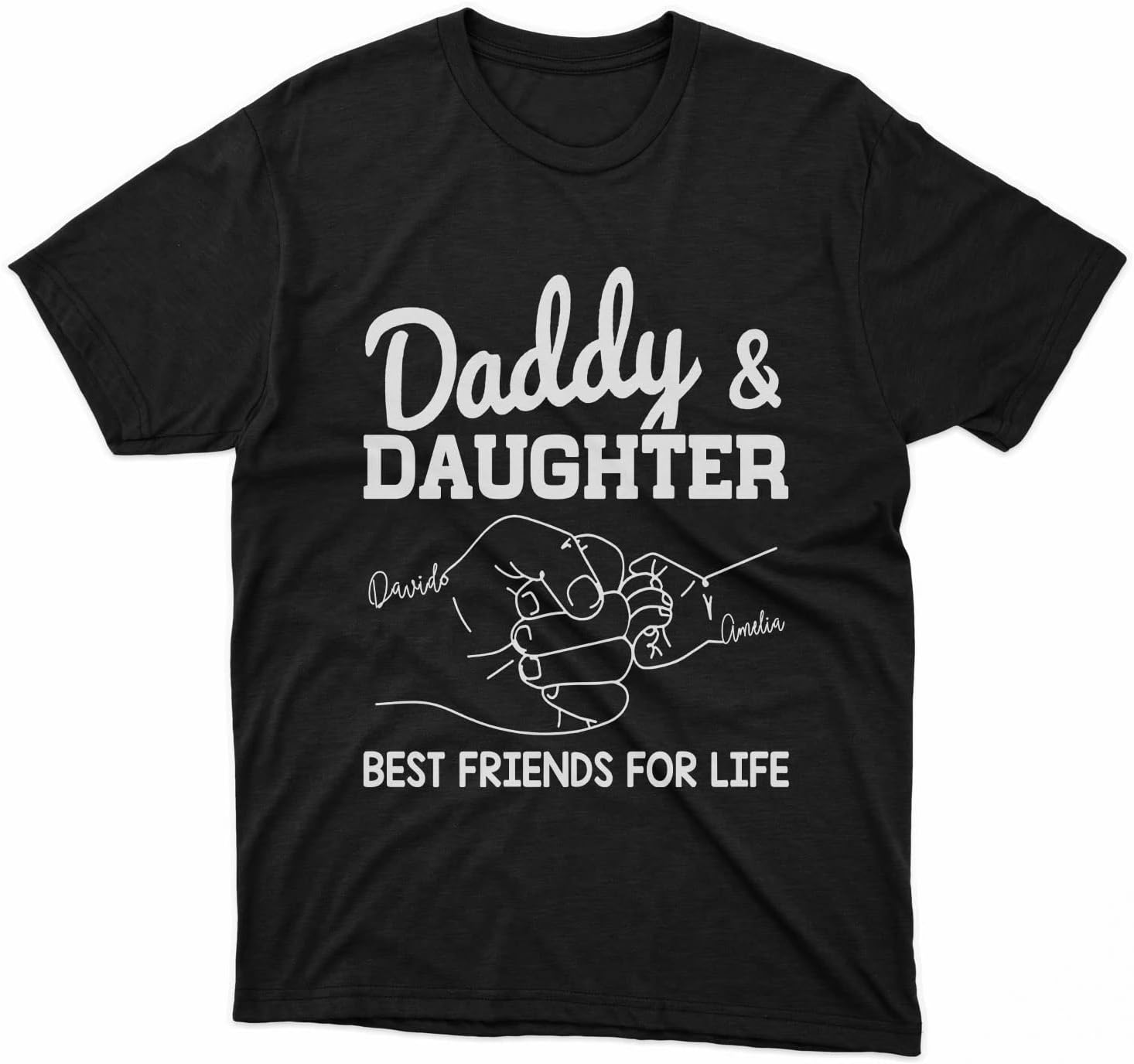 Personalized Dad Shirt Father's Day Matching Tee Set Gift for Dad and Child Daddy Tshirt Baby Onesie Shirt Gifts for Father (Dad & Daughter)