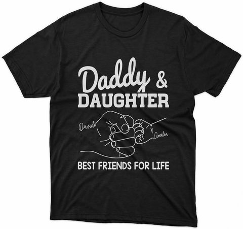 Personalized Dad Shirt Father's Day Matching Tee Set Gift for Dad and Child Daddy Tshirt Baby Onesie Shirt Gifts for Father (Dad & Daughter)