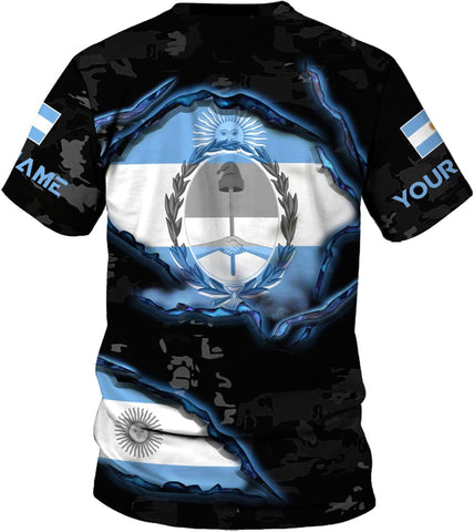 Rivelus Personalized Argentina Shirt 3D, Camisa De Argentina, Argentinian Flag Pride Gift Shirts Argentinian Flag