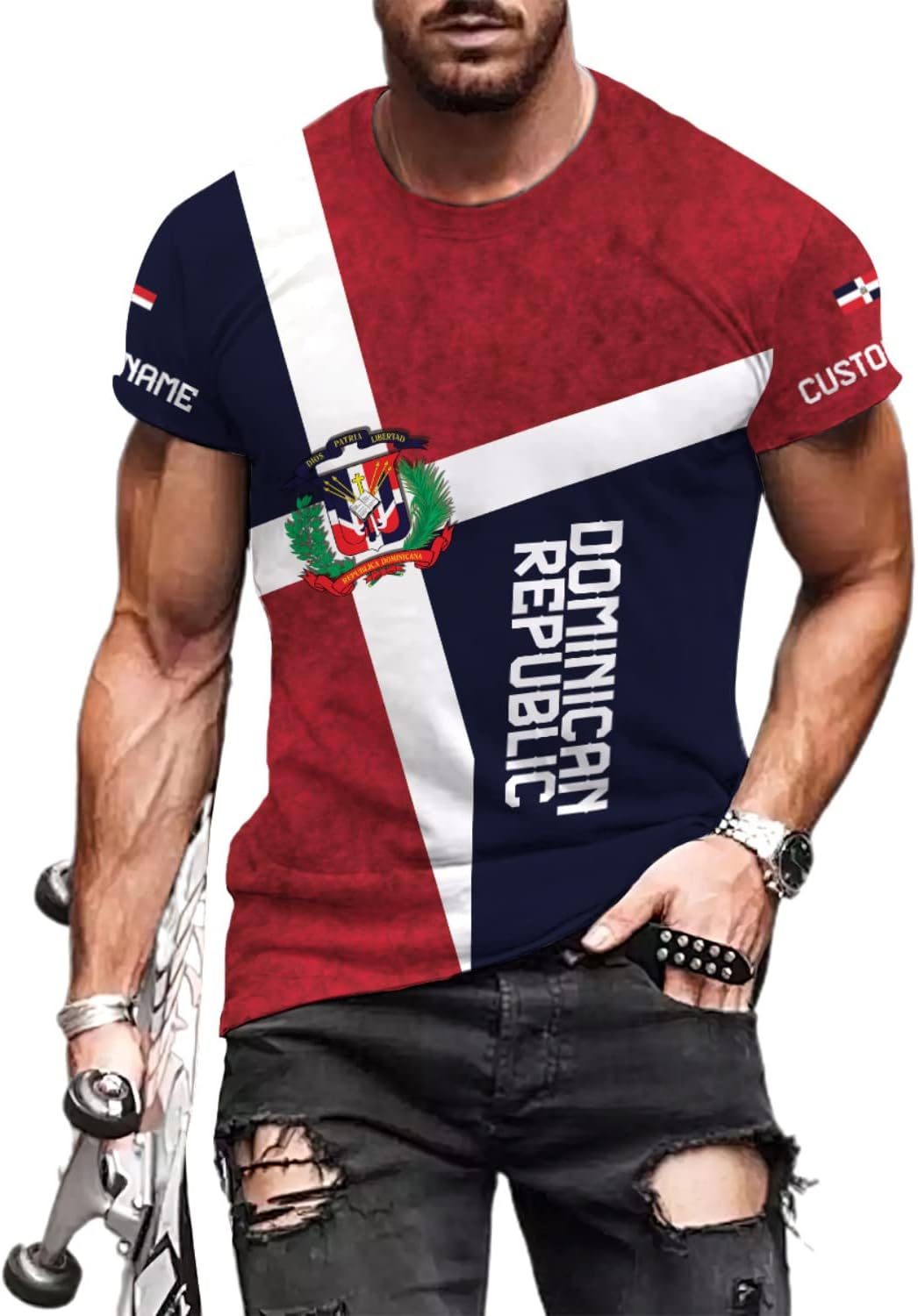 Vybonz Personalized Dominican Republic Shirts 3D, Republica Dominicana Tshirt, Dominican Republic Flag Shirt