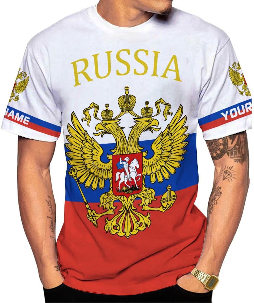 Personalized Russia Shirts Russian Shirt Russian Unisex Shirts Russia Flag Pride Shirts Russia Flag Coat of Arms Shirts