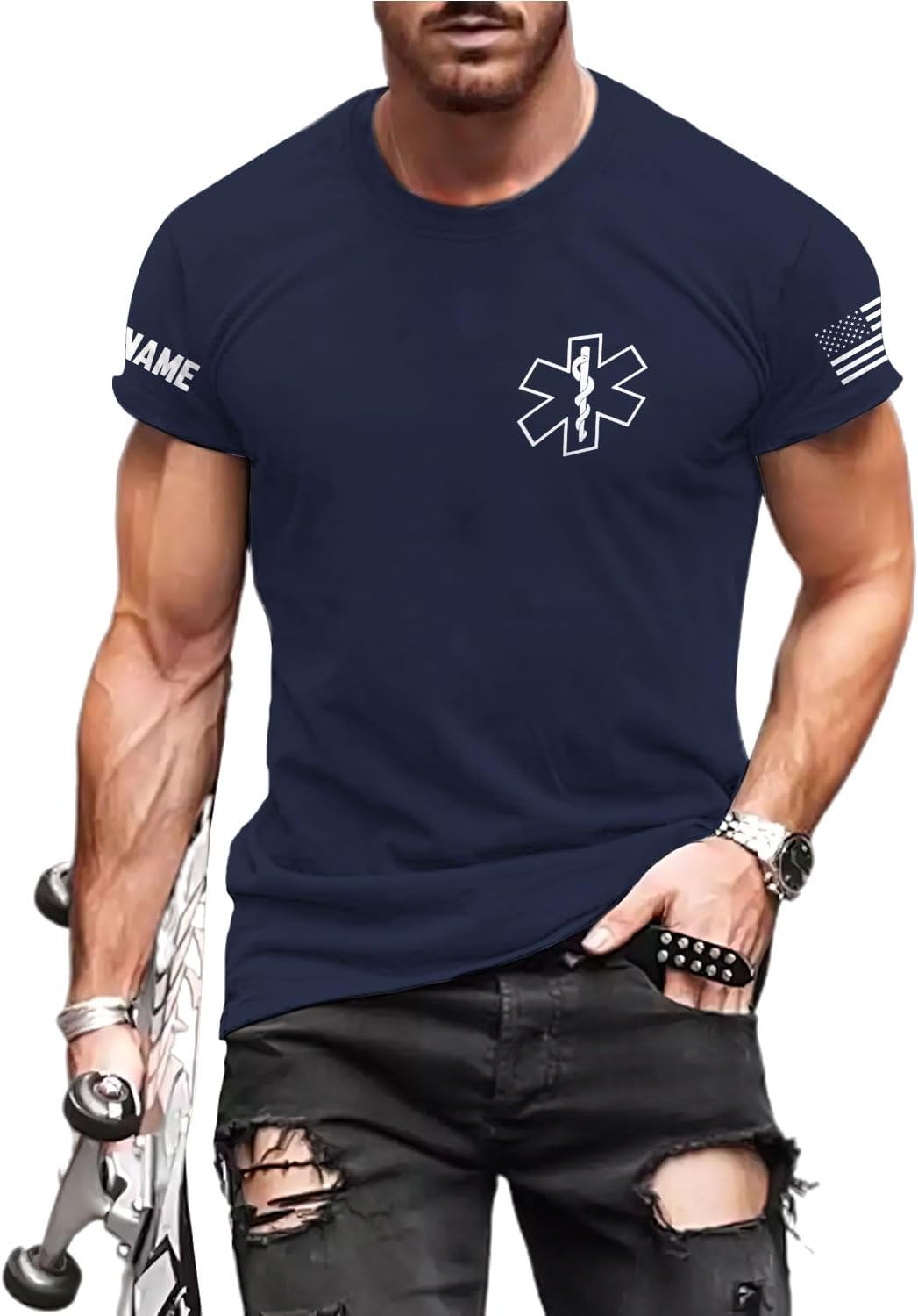 Podagree Personalized EMT Shirt, EMS Shirt, Customized EMS Shirts,EMT Paramedic Uniform Emergency Medical Technician Shirts
