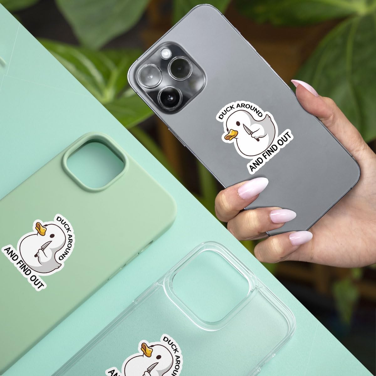 3 Pcs Duck Around and Find Out Sticker, Duck with Knife Sticker, Cute Duck Fuck Around and Find Out FAFO Sticker- Vinyl Sticker 3 Inches for Water Bottles Laptop Phone Car Window Helmet