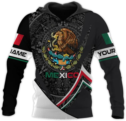 Mostprints Personalized Name Mexican Hoodie 3D, Mexican Hoodies for Men, Unisex Mexico Hoodie, Mexico Hoodies for Men
