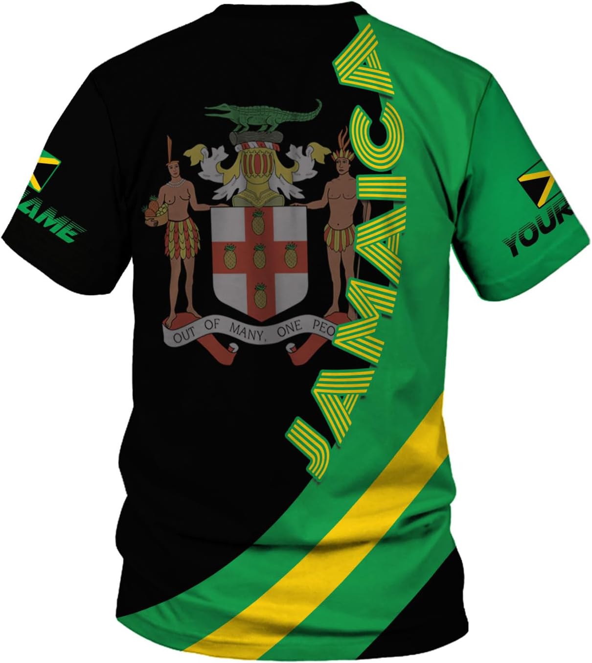 Ligthuy Personalized Jamaica Shirt 3D, Custom Jamaica Flag Lion Shirt for Men and Women, Jamaican Pride T-Shirt Unisex