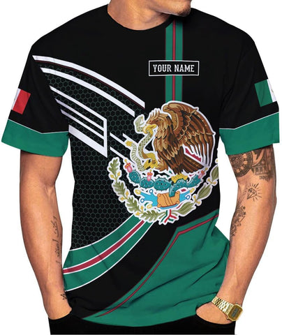 Mostprints Personalized Name Mexican Shirts for Men 3D, Customized Mexico Shirts for Men, Mexico Shirts for Women Mexico Shirt1