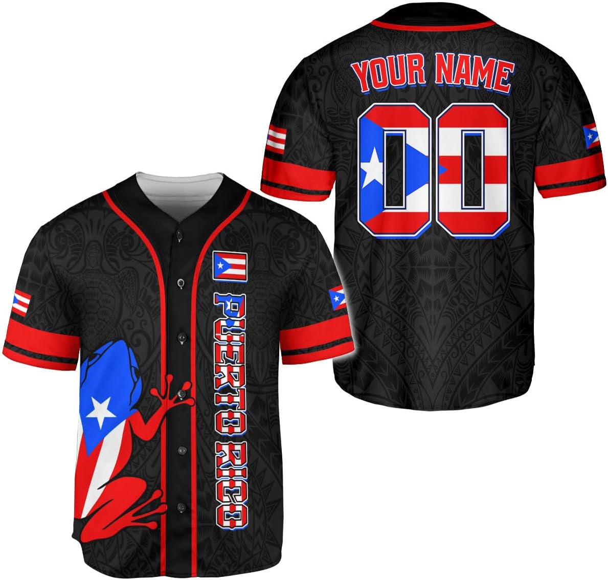Suseaz Personalized Puerto Rico Baseball Shirt Custom Team Name Puerto Rican Baseball Jersey, Puerto Rican Baseball Men