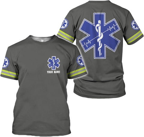 Podagree Personalized EMT Shirt, EMS Shirt, Customized EMS Shirts,EMT Paramedic Uniform Emergency Medical Technician Shirts