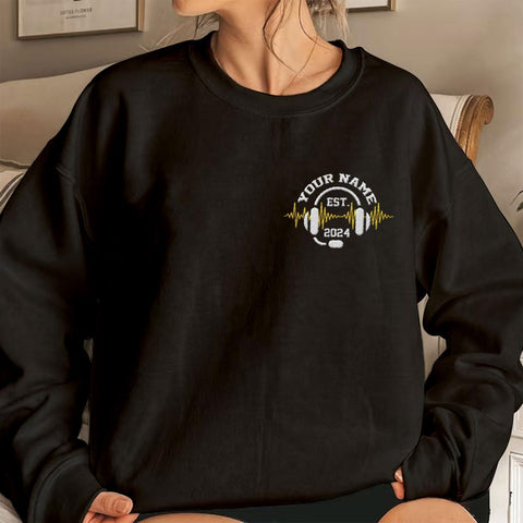Intenprints Personalized Embroidered Dispatcher Shirt 911 Emergency Services Sweatshirt Thin Gold Line Flag Dispatcher Shirt