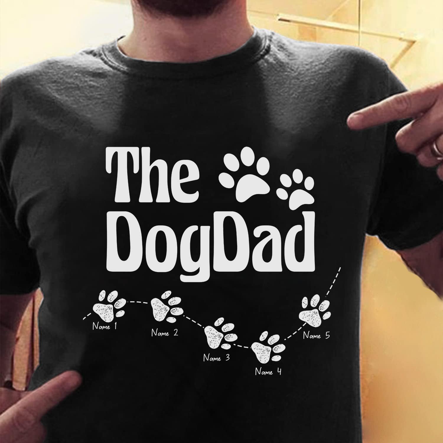 Personalized Dog Dad Shirts for Men, Best Dog Dad Ever Tshirt Gifts Fathers Day, Custom Funny Dogfather T-Shirt (TS16)