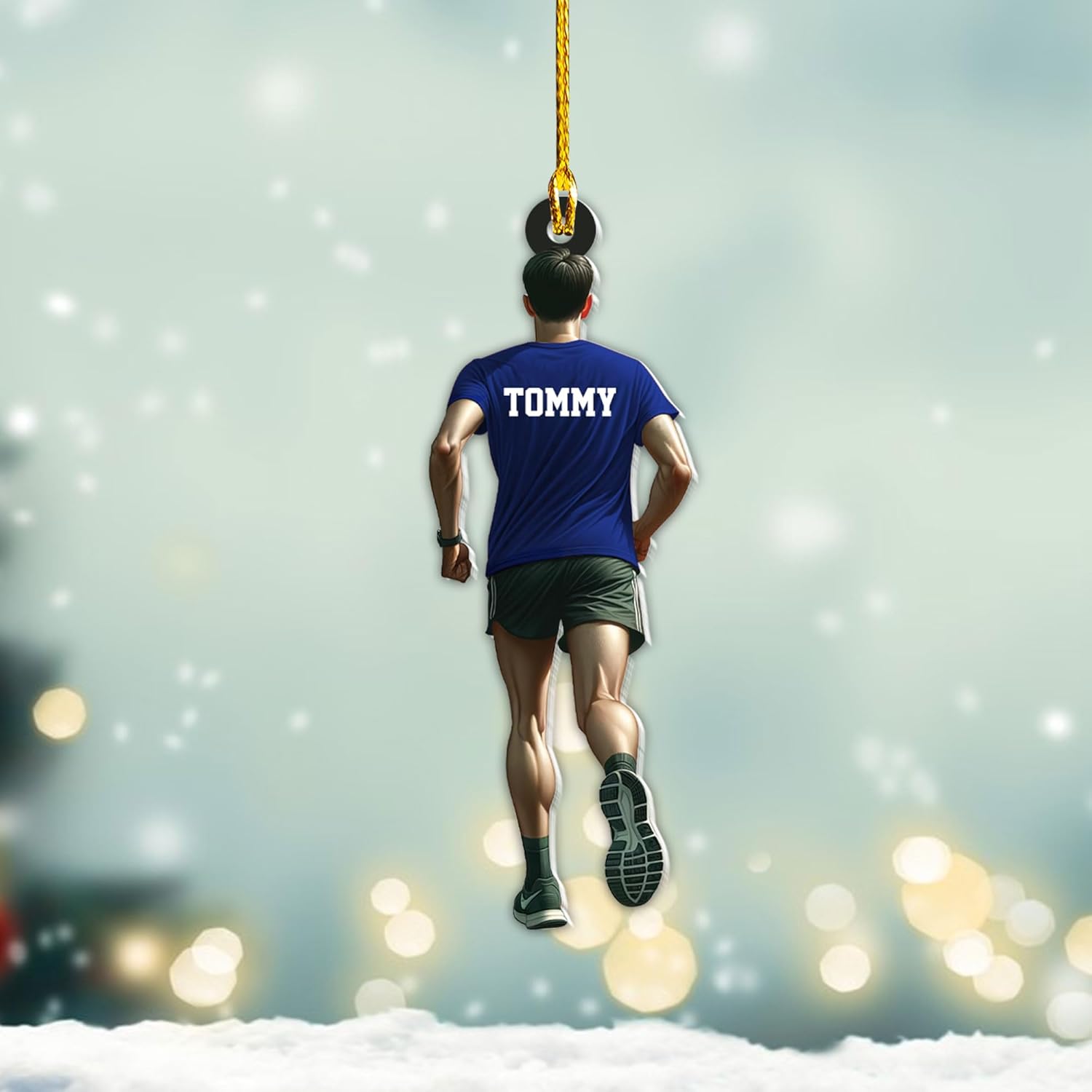 AOVL Personalized Running Christmas Ornament Gift for Runner Running Man Women Runner Gifts Girl Runner Gift Marathon Christmas Runner Ornament Runner Gift Xmas Ornament (Running 7)