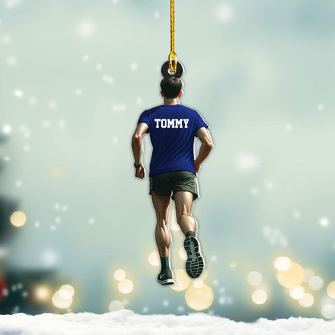 AOVL Personalized Running Christmas Ornament Gift for Runner Running Man Women Runner Gifts Girl Runner Gift Marathon Christmas Runner Ornament Runner Gift Xmas Ornament (Running 7)