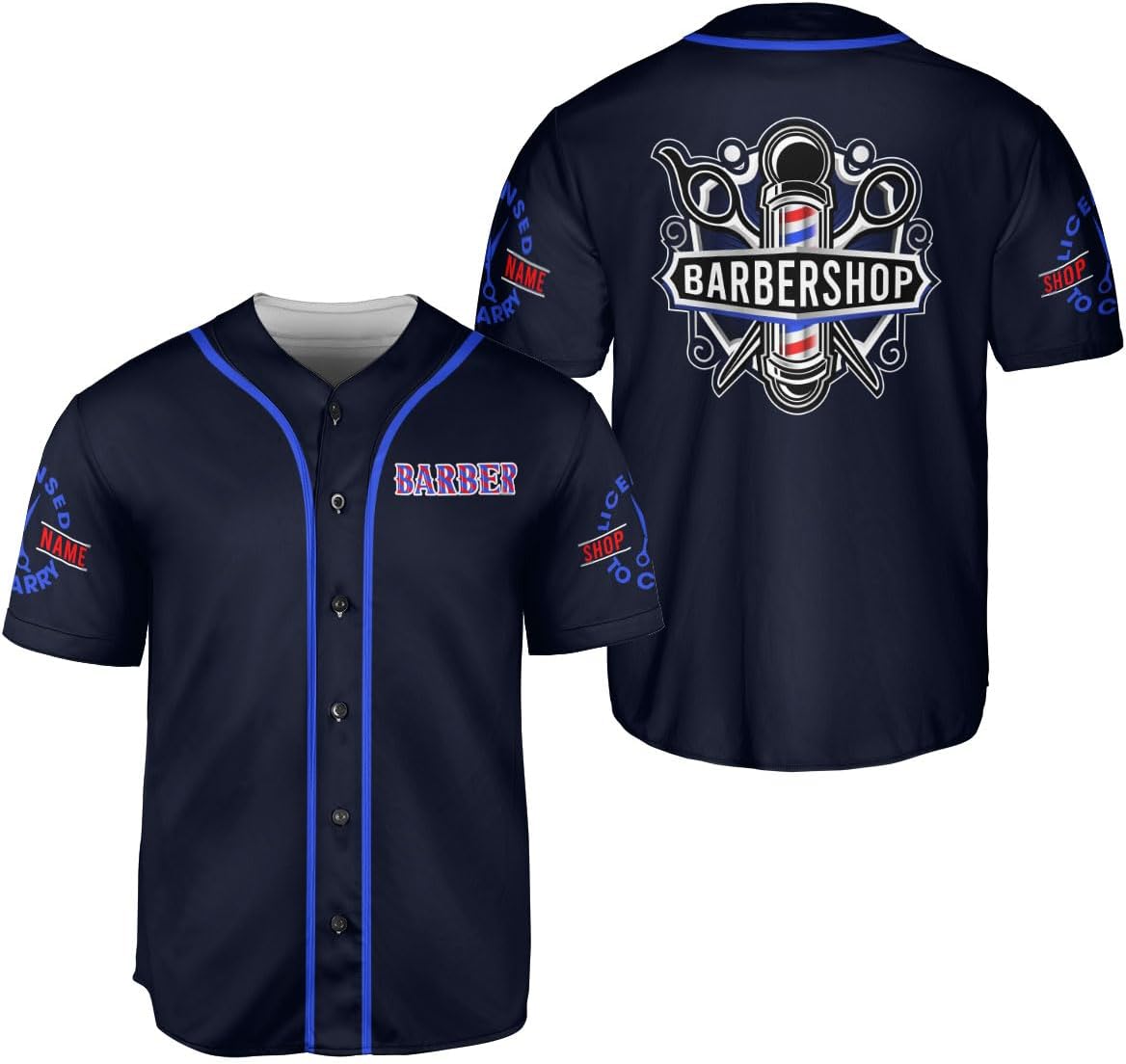 AOVL Personalized Barber Baseball Jersey Barber Shop Shirt Barber Gift Men Barber Professional Baseball Jerseys Hair Stylist