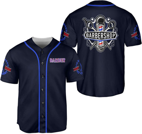 AOVL Personalized Barber Baseball Jersey Barber Shop Shirt Barber Gift Men Barber Professional Baseball Jerseys Hair Stylist