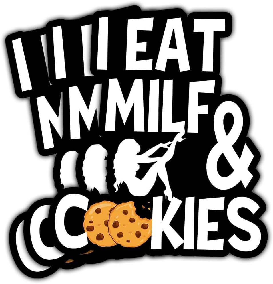 3Pcs I Eat Mi*f And Cookies Sticker, Adult Humor Bumper Stickers, Dirty Stickers For Adults, Funny Quote Wife Family Cute Dad Mom, Joke Humor Decal-Stickers For Laptop Water Bottle Phone Car Helmet 3"