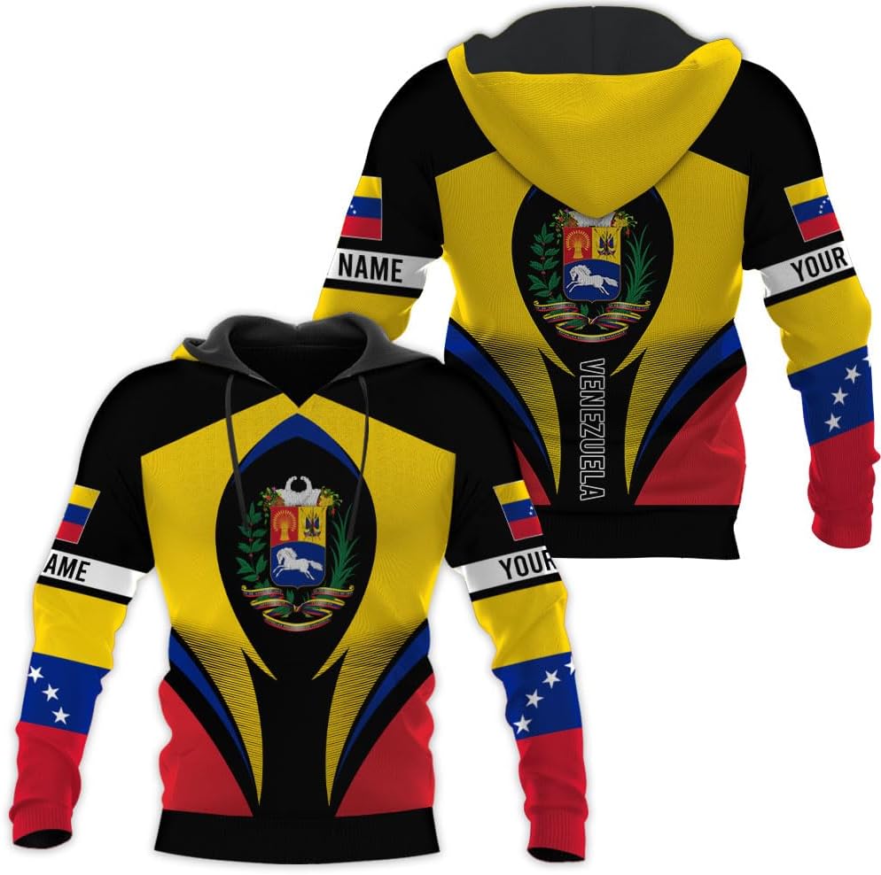 Custom Men's Venezuela Flag & Coat of Arms Hoodie