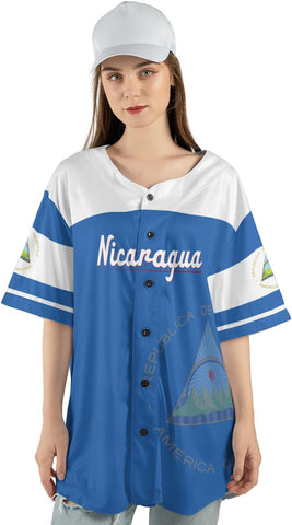 Personalized Nicaragua Baseball Jersey, Custom Nicaragua Baseball Jersey for Men & Women, Nicaraguan Camisas Shirt