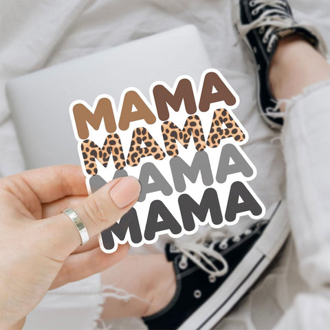 (3Pcs) Mama Mama Mama Sticker, Mama Vinyl Decal, Mama Cheetah Print Sticker, Mama Accessories, Great Gifts for Mom - Stickers for Laptop Water Bottle Phone Car Window Helmet 3"