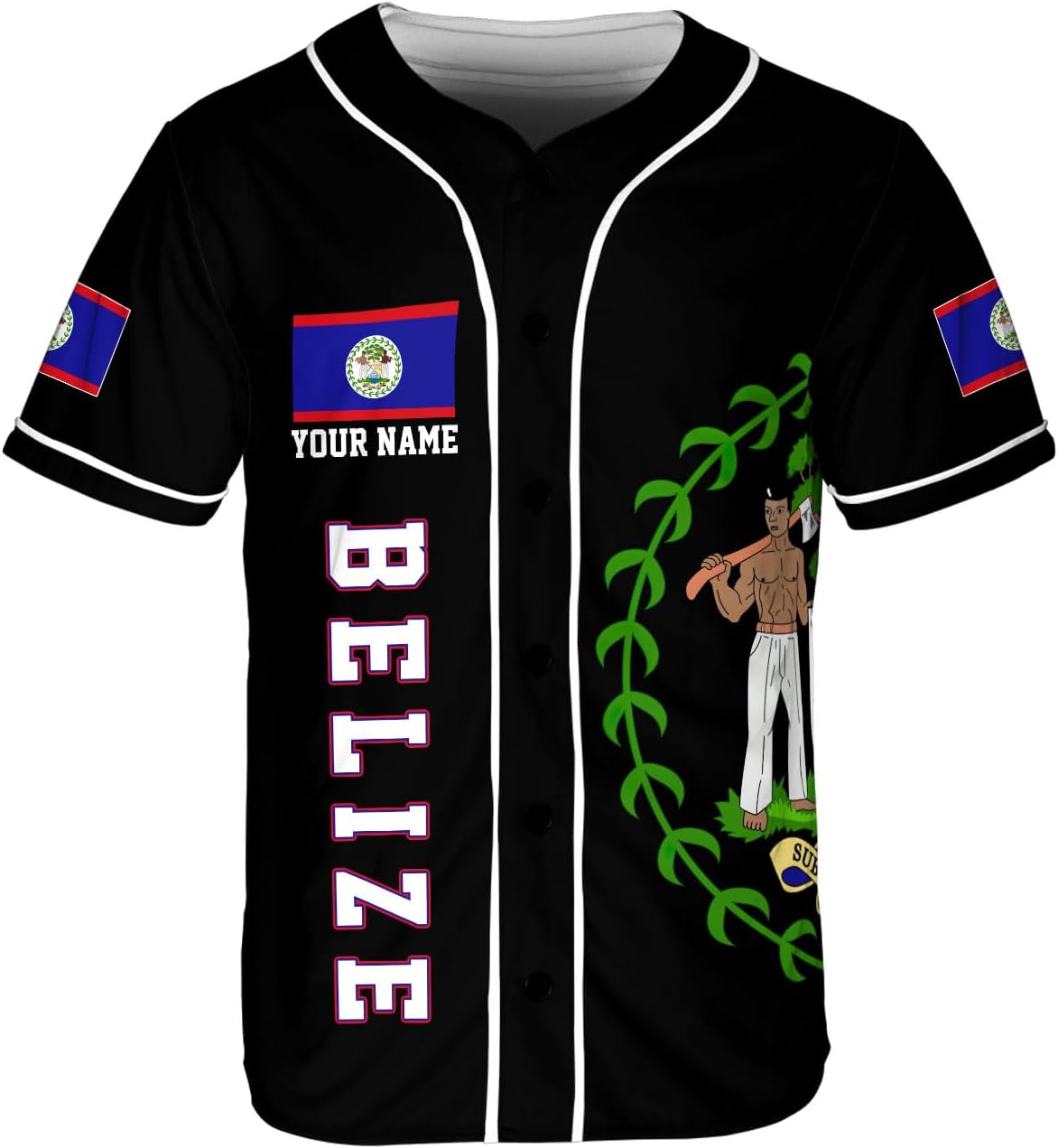 Personalized Belize Baseball Jersey Shirt, Belizean Flag Jersey, Belizean Pride Jersey for Men and Women