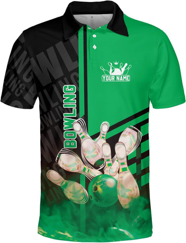 Custom Bowling Polo Shirt Personalized 3D Team Name Bowling Shirts for Men Women Jersey Unisex Bowler Short Sleeve Gift Tee