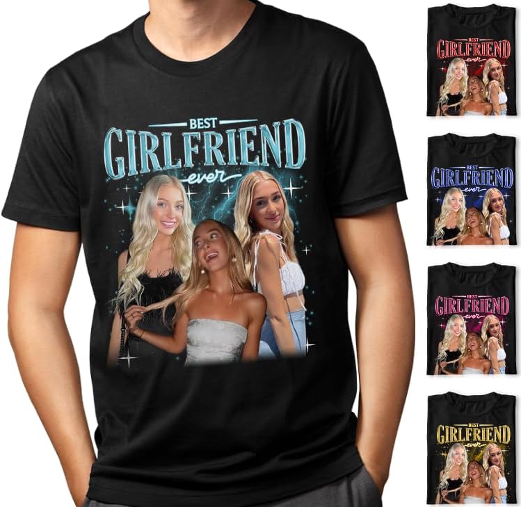 Personalized Your Own Bootleg Rap Tee Shirts for Girlfriend & Boyfriend, Custom Graphic Tees, Custom Your Text Birthday Gift