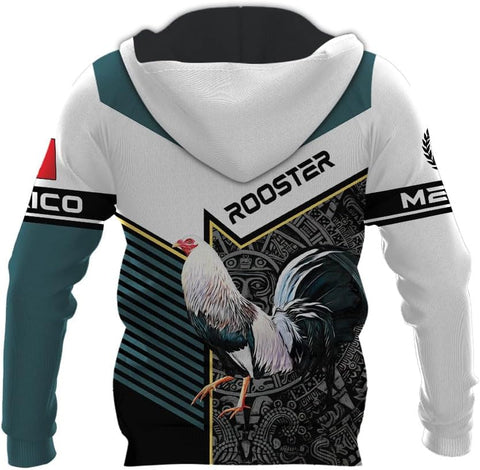 Mostprints Personalized Name Rooster Mexican Hoodie 3D, Mexican Hoodies for Men, Unisex Mexico Hoodie 3D, Mexico Hoodies for Men