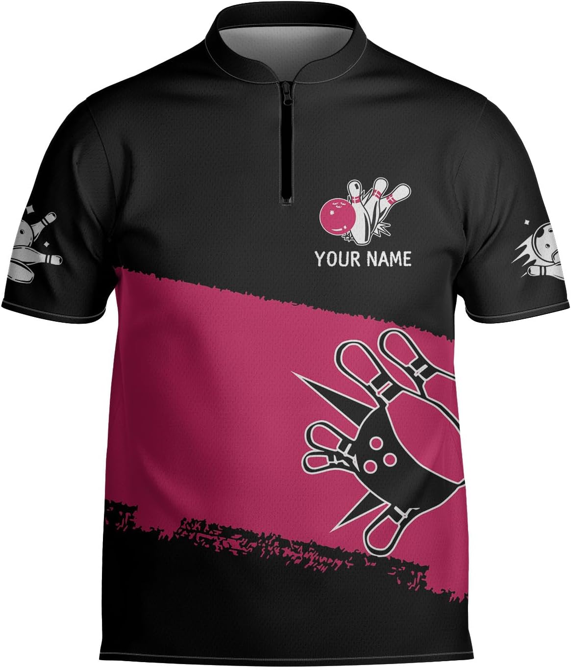 Custom Bowling Jerseys for Men Women Personalized Team Name Quarter Zip 3D Apparel Customized Bowling Jersey Shirts Unisex