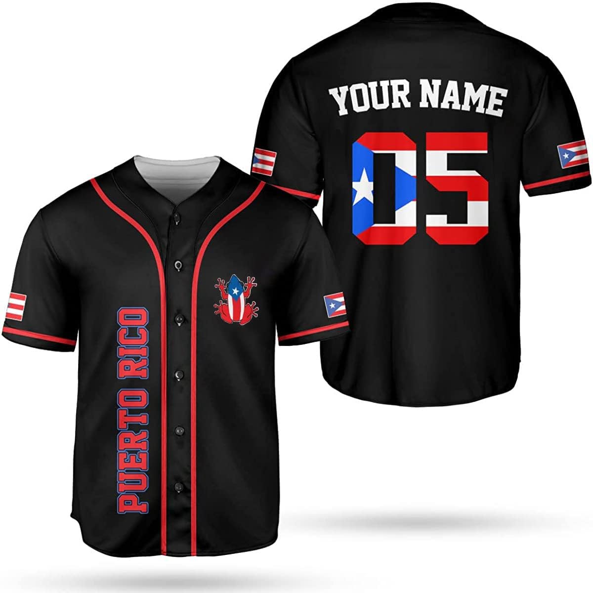 RoyalBro Personalized Puerto Rico Baseball Shirt - Custom Team Name, Puerto Rican Baseball Jersey for Men