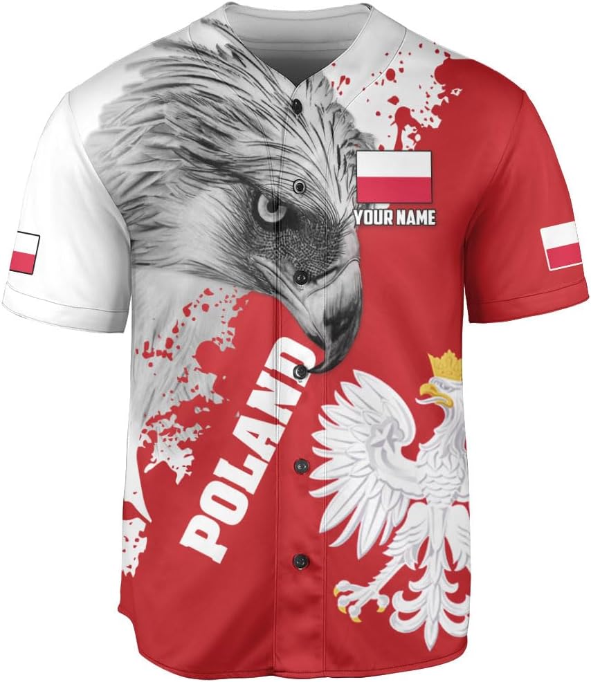 Parvii Personalized Poland Baseball Jersey Shirt Women & Men, Polska Tshirt Poland Shirt, Poland Pride Shirts, Polish Eagle