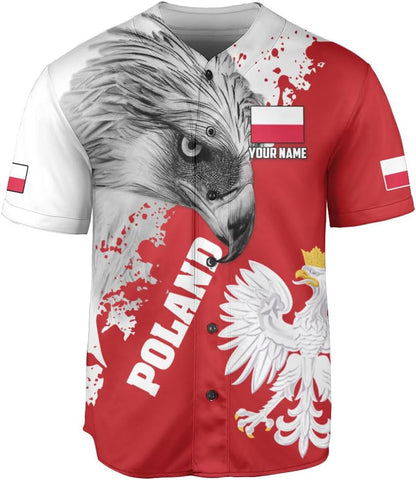 Parvii Personalized Poland Baseball Jersey Shirt Women & Men, Polska Tshirt Poland Shirt, Poland Pride Shirts, Polish Eagle
