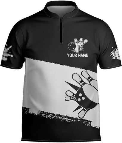 Custom Bowling Jerseys for Men Women Personalized Team Name Quarter Zip 3D Apparel Customized Bowling Jersey Shirts Unisex