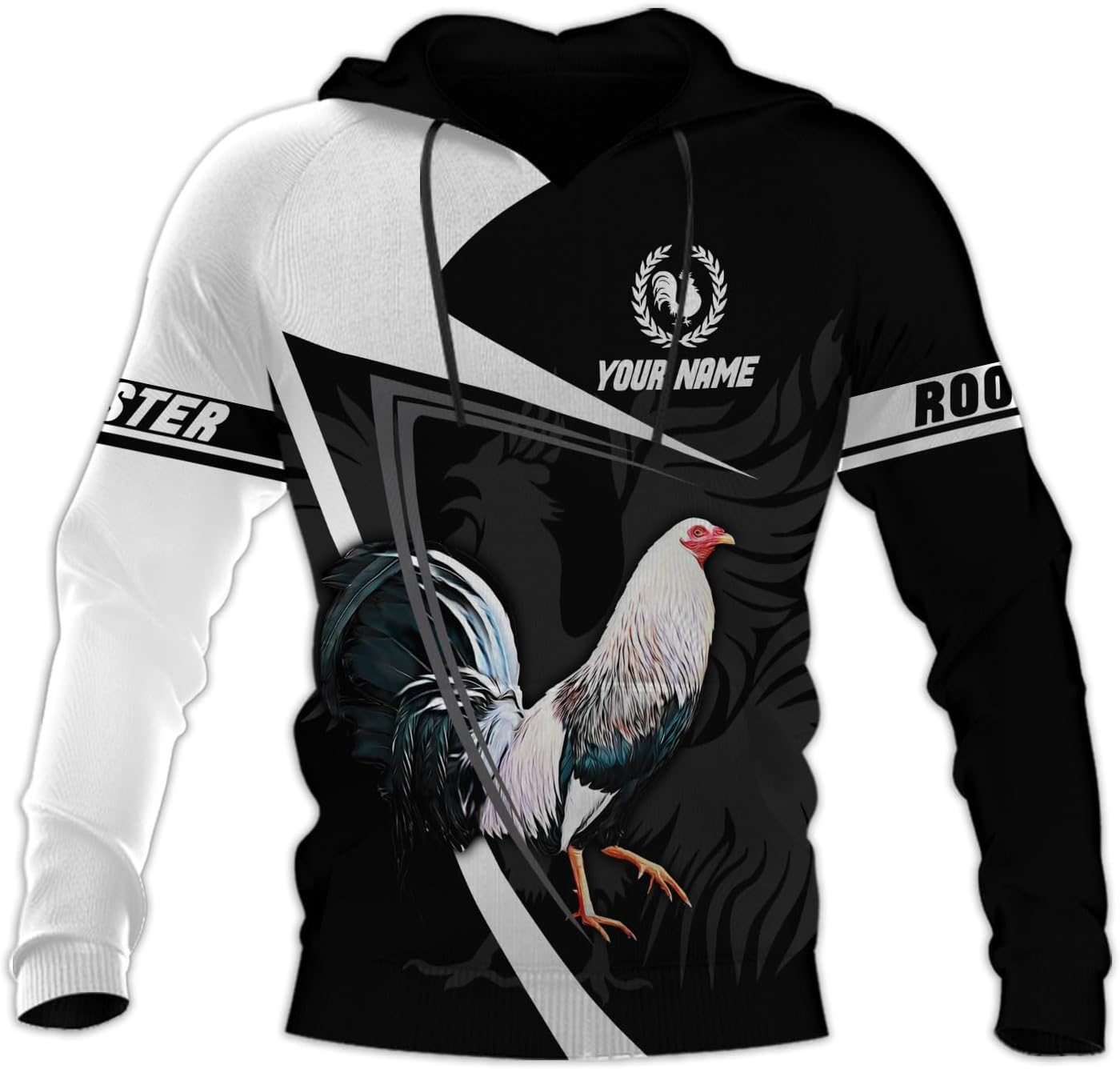 Mostefy Personalized Name Rooster Hoodie 3D, Gallos De Pelea, Chicken Sweatshirt, Chicken Hoodie for Men and Women S-5XL