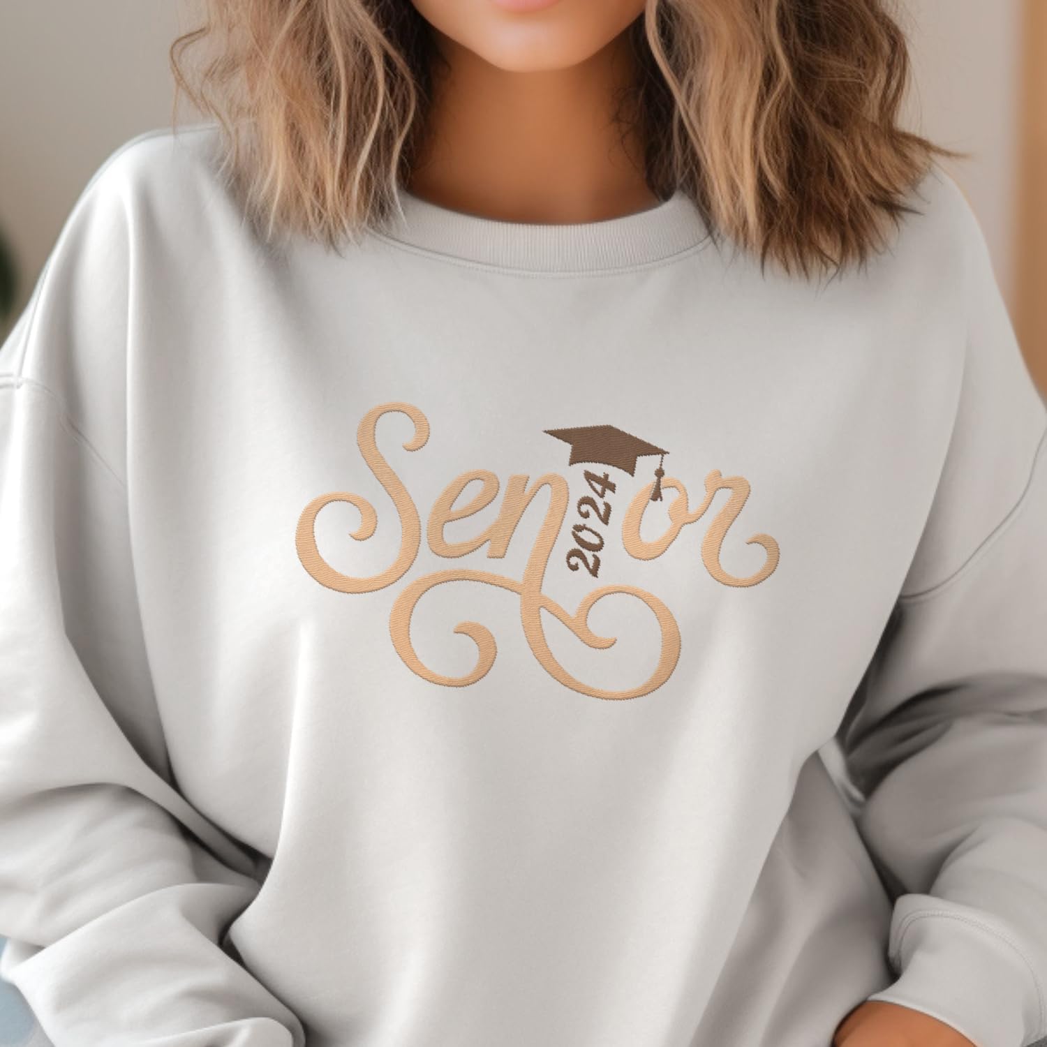 MAPrints Personalized Senior 2024 Embroidered Sweatshirt, Graduation 2024 Class Of 2024 Senior Class Of 2024 Graduation Shirt