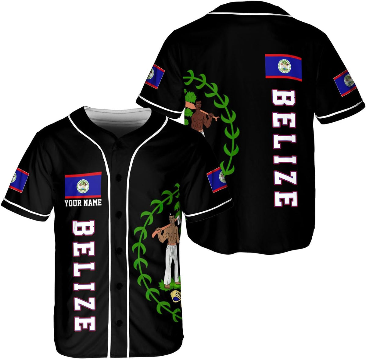 Personalized Belize Baseball Jersey Shirt, Belizean Flag Jersey, Belizean Pride Jersey for Men and Women