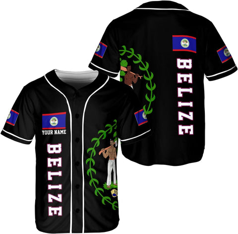 Personalized Belize Baseball Jersey Shirt, Belizean Flag Jersey, Belizean Pride Jersey for Men and Women