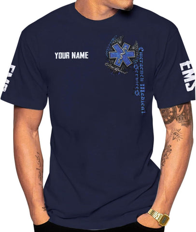Personalized EMS EMT Tshirt and Polo for Men and Women, Uniform Emergency Paramedic Shirts, Medical Technician Nurse Gifts