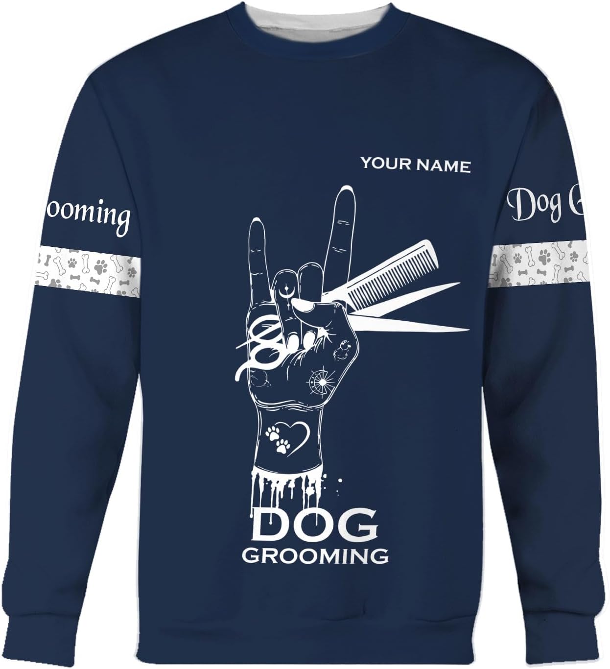 Rivelus Personalized Name Dog Groomer Shirt 3D, Funny Dog Groomer Apparel Shirts, Dog Groomer Gifts for Men and Women
